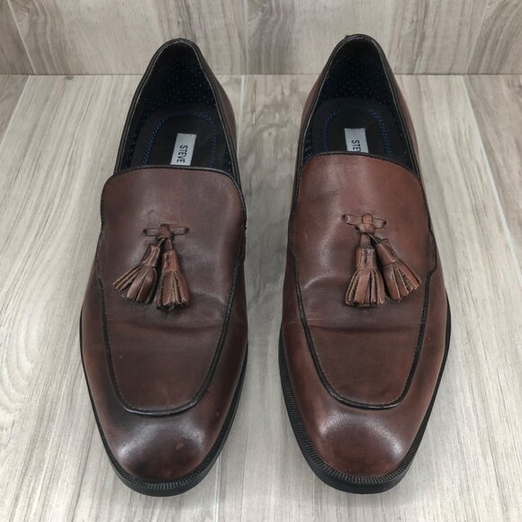 Steve Madden Loafers Mens 9 Emeree Brown Leather Slip On Tassel Shoes main image 7